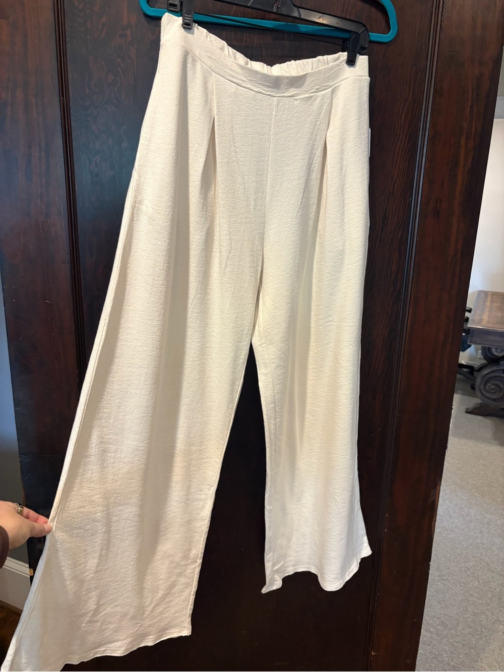 Free People Cream Wide-Leg Pull-On Pants - Picture 2 of 3